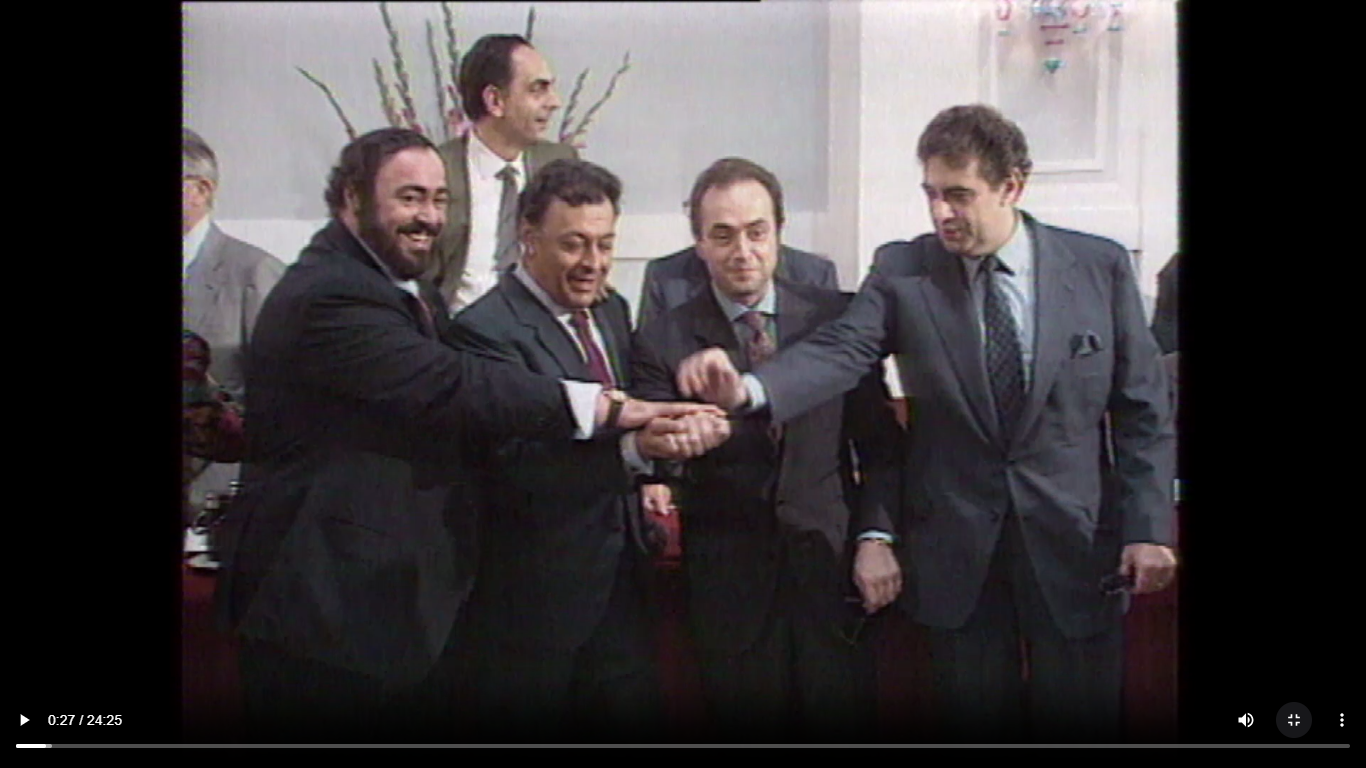 The 3 Tenors Story
Pavarotti, la lirica
Prima puntata - 12 giugno 1997
Pavarotti, la musica pop
Seconda puntata - 13 giugno 1997
Carreras e il Teatro Liceu di Barcellona
Terza puntata - 14 giugno 1997
Domingo e la Fenice di Venezia
Quarta puntata - 15 giugno 1997
I tre tenori
Quinta puntata - 16 giugno 1997